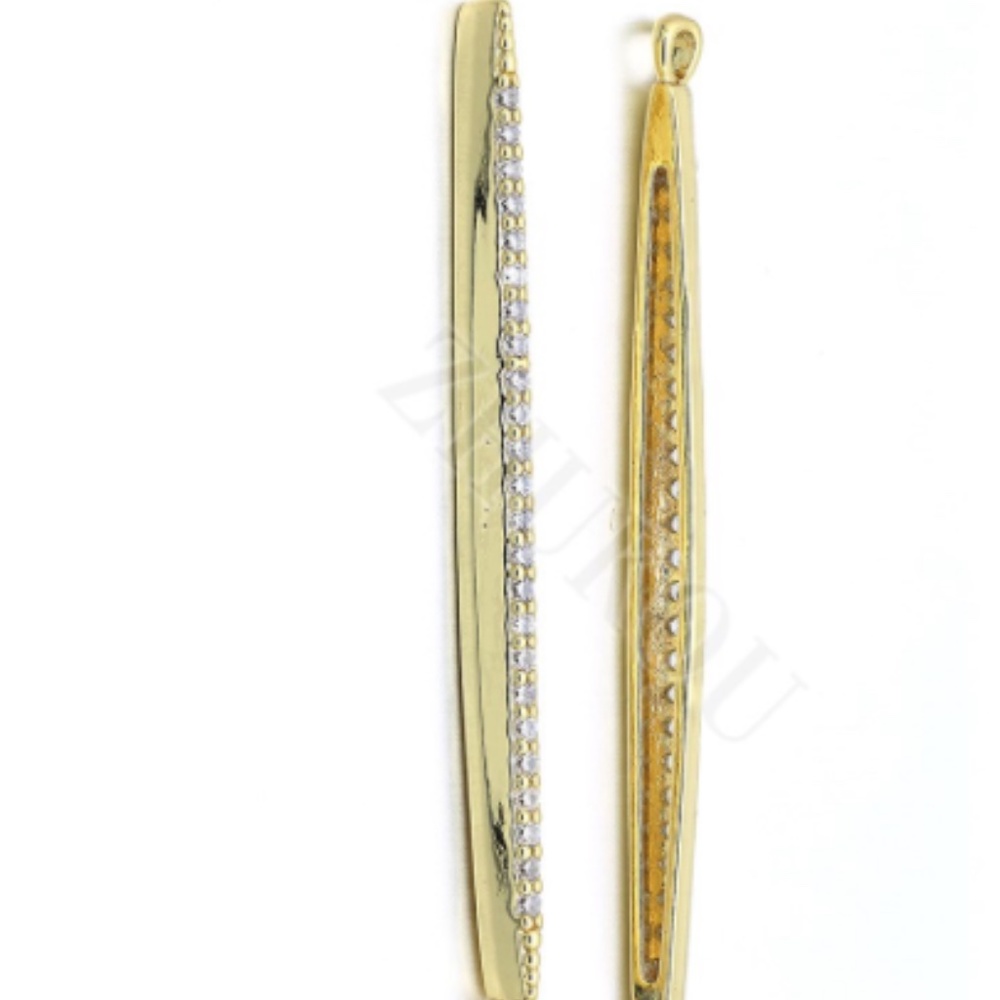 5mmx63mm Cubic Zirconia Gold Filled Pendant Charm